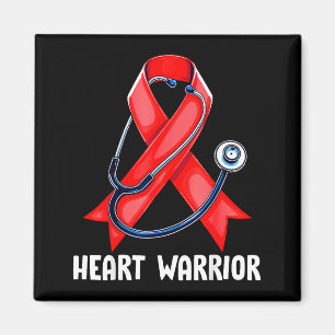 Heart Warrior Stethoscoop Rood Verpleegster Hartzi Magneet