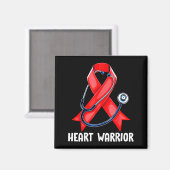 Heart Warrior Stethoscope Red Nurse Heart Disease  Magneet (Voorkant / Achterkant)