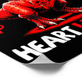 Heart Warrior Trex Dinosaurus Hartziekte Bewustzij Poster (Hoek)