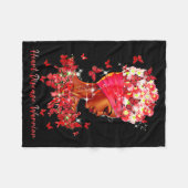 Heart Warrior Vlinders Vrouwen Rode Hartziekte Fleece Deken (Voorkant (Horizontaal))
