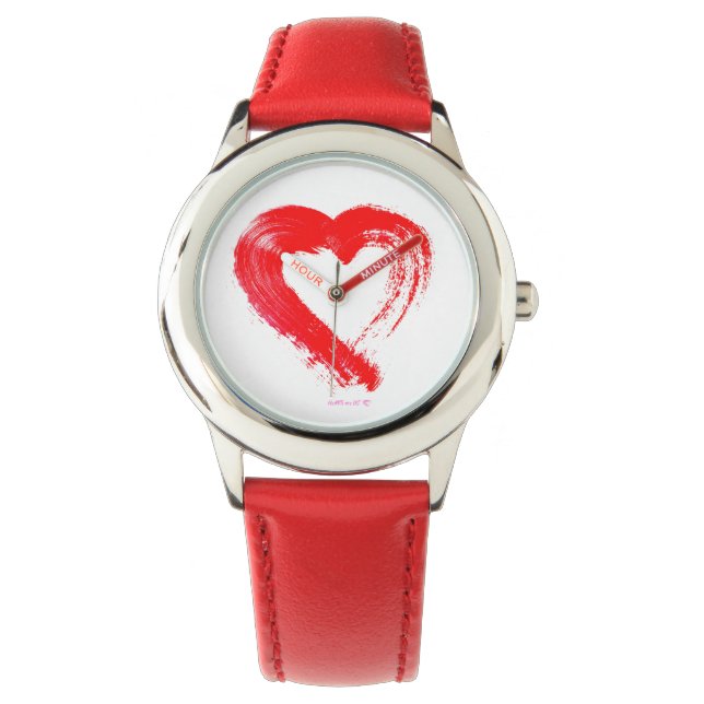 Heart Watch Red Heart bezel lijst Horloge (Voorkant)