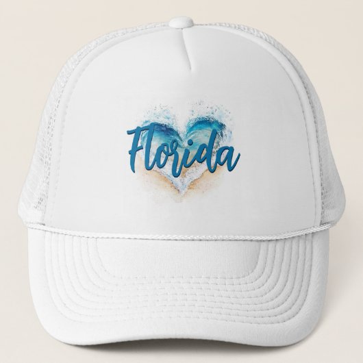 Heart Wave Florida Beach aan Favorieten toegevoegd Trucker Pet (Voorkant)