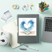 Heart Wave Stickers | Ocean Love Sticker Sheet (iPad Cover)