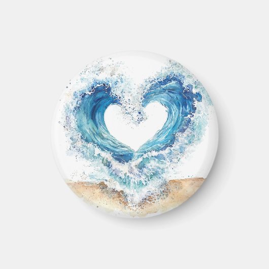 Heart Wave Stickers | Ocean Love Sticker Sheet Magneet (Voorkant)