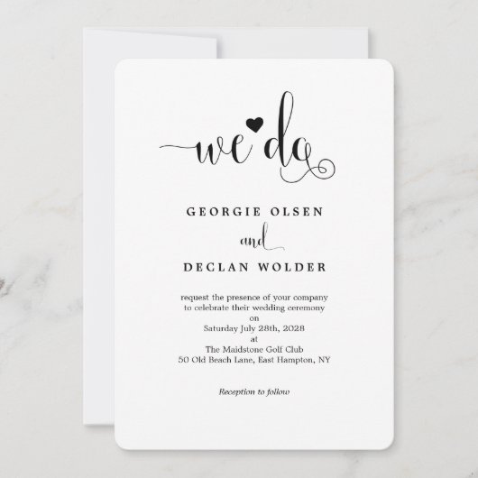 Heart we doen een uitnodiging tot kalligrafie (Voorkant)