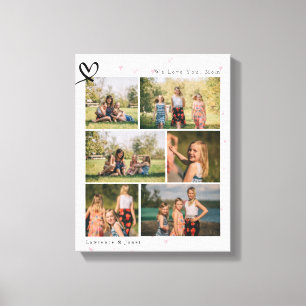 Heart We Love You Abuela Mom Family Photo Collage Canvas Afdruk