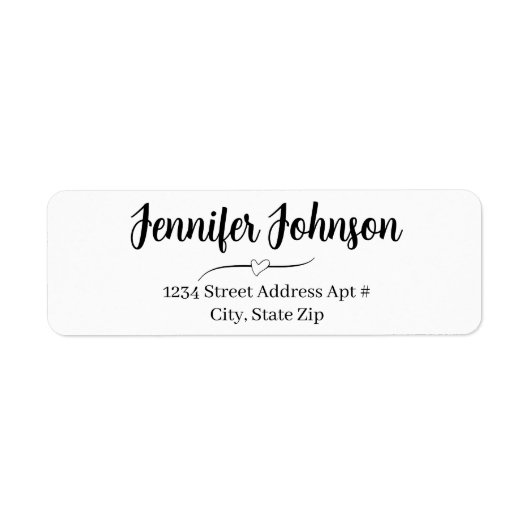 Heart Weddenschap Vet script Return Address Label (Voorkant)