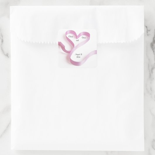Heart Wedding Envelope Sticker Sjabloon (Tas)
