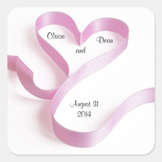 Heart Wedding Envelope Sticker Sjabloon (Voorkant)