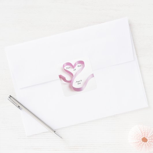 Heart Wedding Envelope Sticker Sjabloon (Envelop)