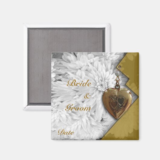 Heart Wedding Favor Magnet (Voorkant / Achterkant)