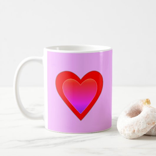 Heart Wedding Rood Roze Paarse Valentijnsdag Koffiemok (Met donut)