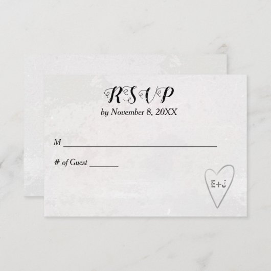 Heart Wedding RSVP-Kaart RSVP Kaartje (Voorkant / Achterkant)