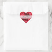 Heart Wedding Sticker met rode roos (Tas)