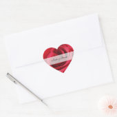 Heart Wedding Sticker met rode roos (Envelop)