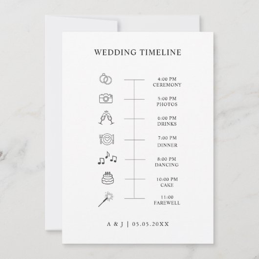 Heart Wedding Welkom Reisschema Icon Tijdlijn Kaar Kaart (Achterkant)