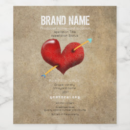 Heart Wedding Wijn Etiket