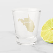 Heart West Virginia Belong State Map Shot Glas (Achterkant)