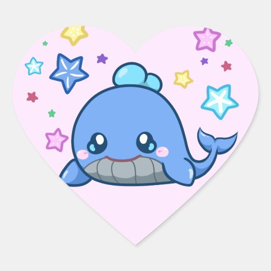 Heart Whale sticker (Voorkant)