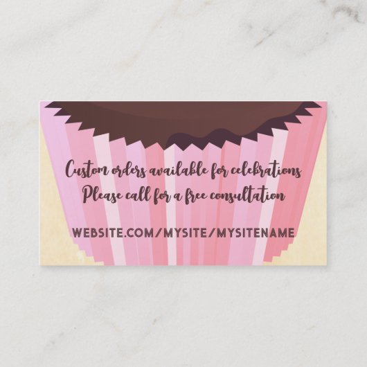 Heart Whisk cupcake bakken bakkerij banketbakker Visitekaartje (Achterkant)