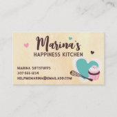 Heart Whisk cupcake bakken bakkerij banketbakker Visitekaartje (Voorkant)