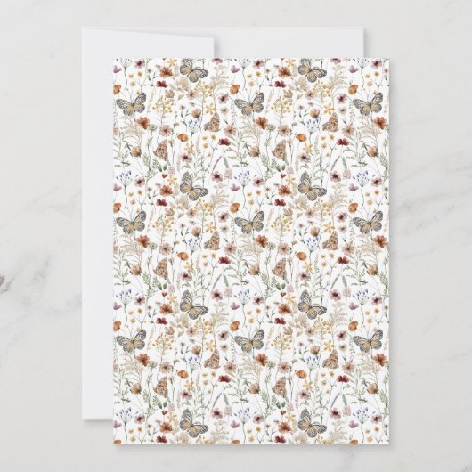 Heart Wildflower Bewaar de datum Boho Photo Card Save The Date (Achterkant)