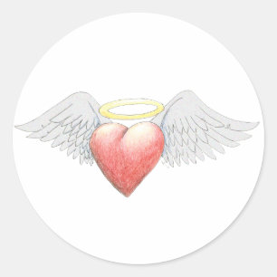 Heart Wing Halo Ronde Sticker