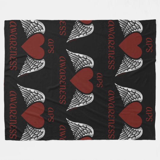 Heart/Wings...APS-griepbundel Fleece Deken (Voorkant (Horizontaal))