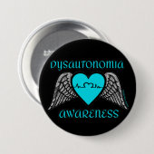 Heart/Wings... Dysautonomie Ronde Button 7,6 Cm (Voorkant /achterkant)