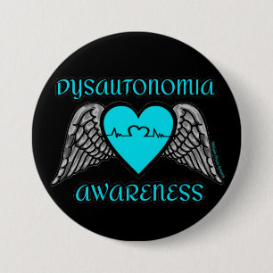 Heart/Wings... Dysautonomie Ronde Button 7,6 Cm