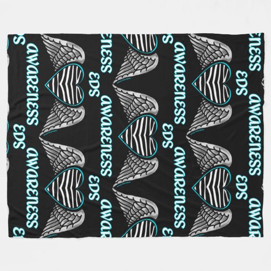 Heart/Wings...EDS-ventilatorbak Fleece Deken (Voorkant (Horizontaal))