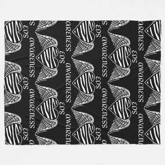 Heart/Wings...EDS-ventilatorbak Fleece Deken (Voorkant (Horizontaal))