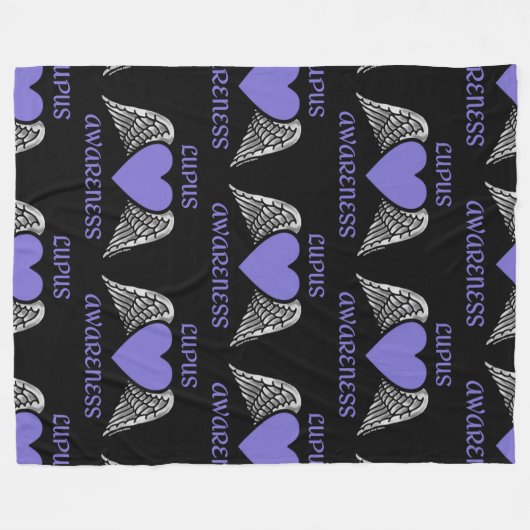 Heart/Wings.. Lupus Fleece Blanket (Voorkant (Horizontaal))