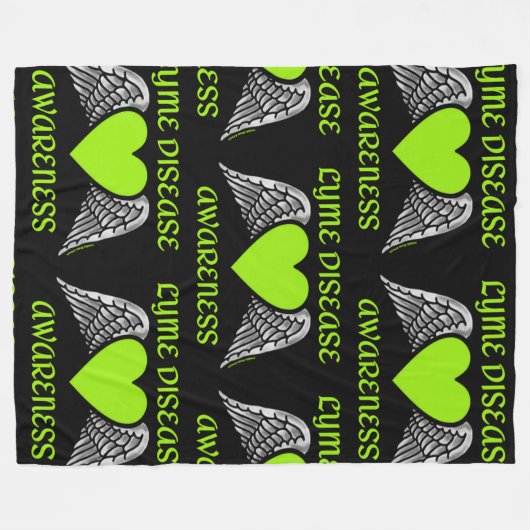 Heart/Wings... Lyme Fleece Deken (Voorkant (Horizontaal))