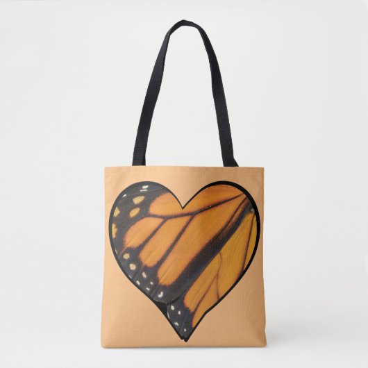 Heart Wings Monarch Butterfly Tote Bag (Voorkant)