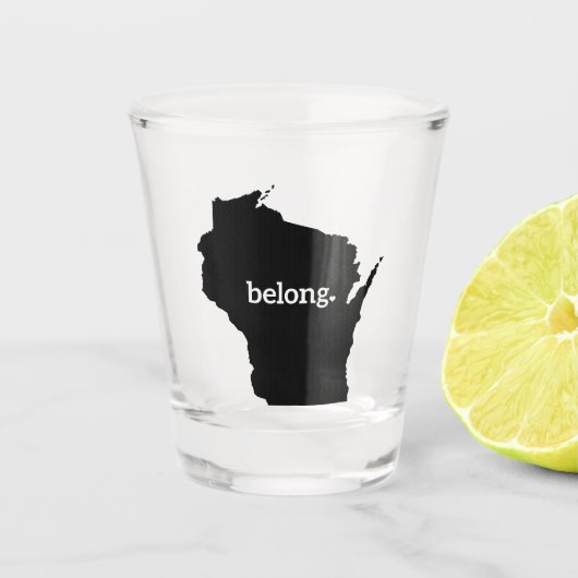 Heart Wisconsin Belong State Map Shot Glas (Voorkant)