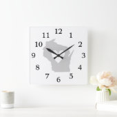 Heart Wisconsin state silhouette Vierkante Klok (Huis)