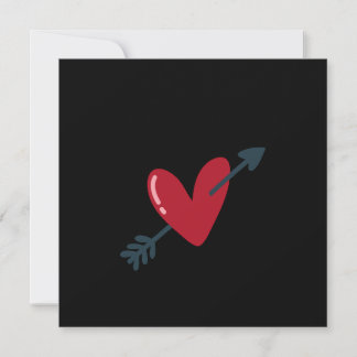 Heart With Arrow Valentine Minimal T-Shirt Kaart