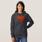 Heart with Believe in Gold Hoodie (Voorkant volledig)