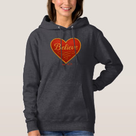 Heart with Believe in Gold Hoodie