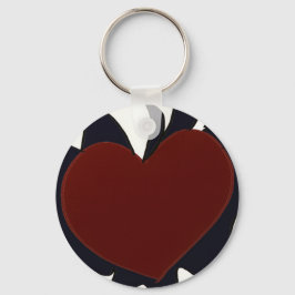 Heart with Black Flames Keychain