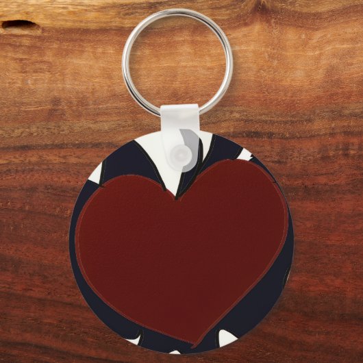 Heart with Black Flames Keychain (Voorkant)