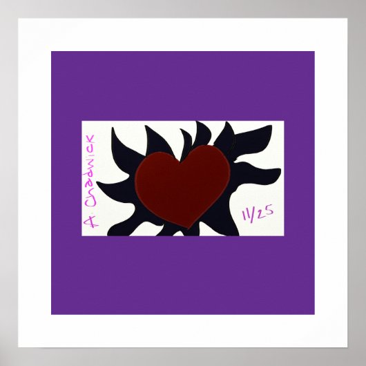 Heart with Black Flames Poster (Voorkant)