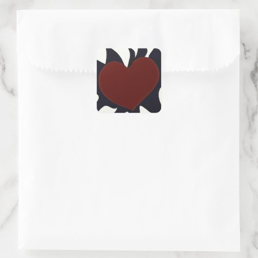 Heart with Black Flames Square Stickers (Tas)