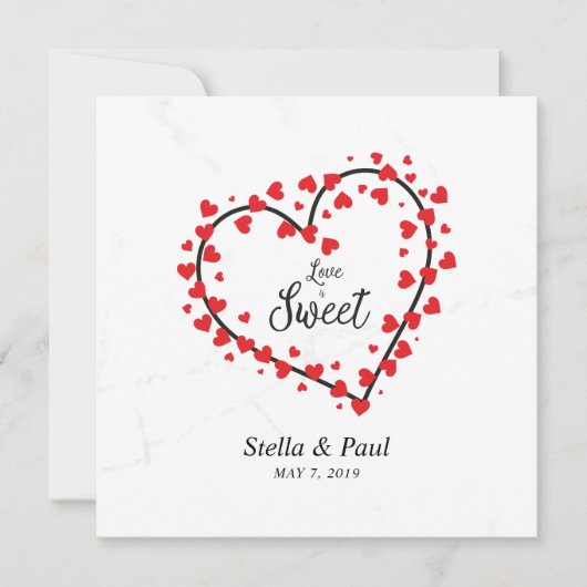 Heart with Hearts Love is Sweet Quote Design (Voorkant)