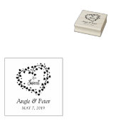 Heart with Hearts Love is Sweet Quote Design Rubberstempel (Gestempeld)