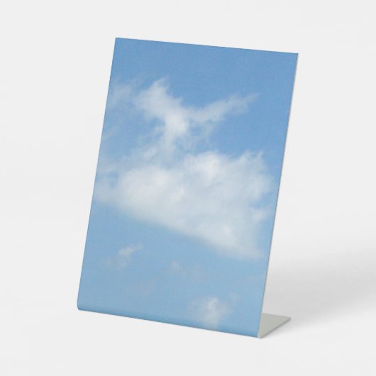 Heart With J Clouds Photo Reclamebord Met Voetstuk (Voorkant)