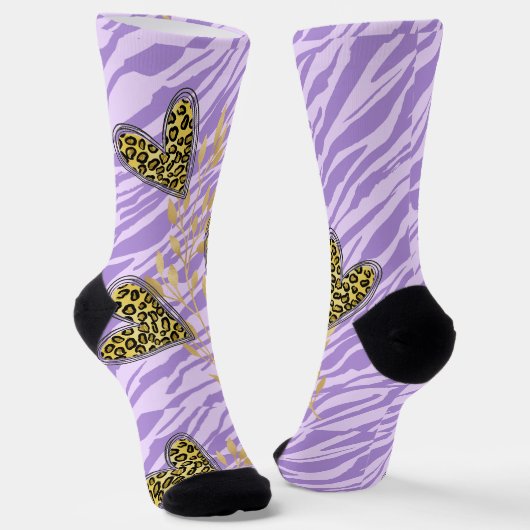 heart, with leopard sokken (Gebogen)