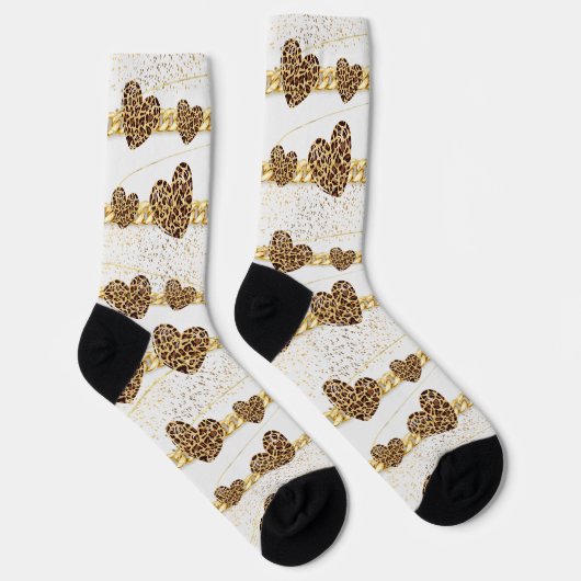 heart, with leopard  sokken (Rechts)