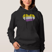 Heart with Non Binary Flag   Nonbinary Pride Month Hoodie (Voorkant)
